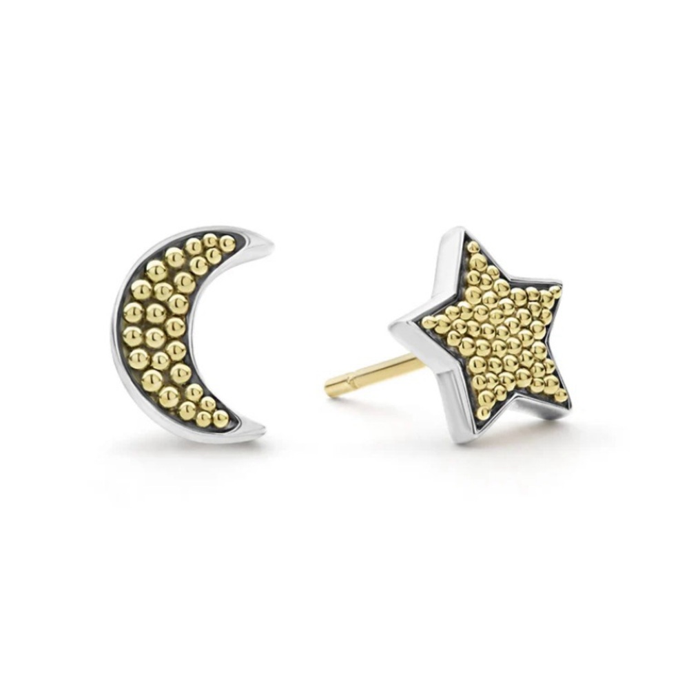 LAGOS Gold and Silver Star and Moon Earrings - Picture 2 of 8